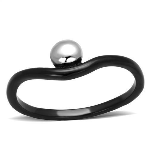 Two-Tone IP Black Stainless Steel Ring with No Stone