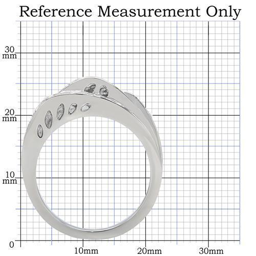High polished (no plating) Stainless Steel Ring with Top Grade Crystal in Clear