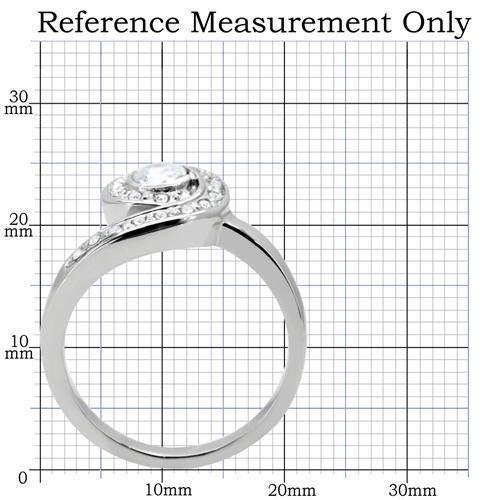 High polished (no plating) Stainless Steel Ring with AAA Grade CZ in Clear