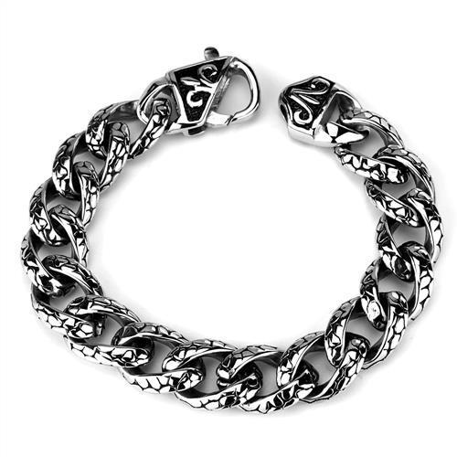 High polished (no plating) Stainless Steel Bracelet with No Stone