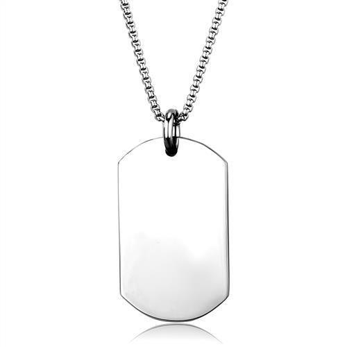 High polished (no plating) Stainless Steel Necklace with No Stone