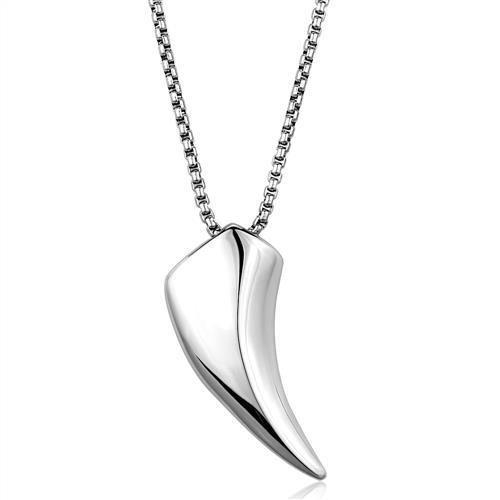 High polished (no plating) Stainless Steel Necklace with No Stone