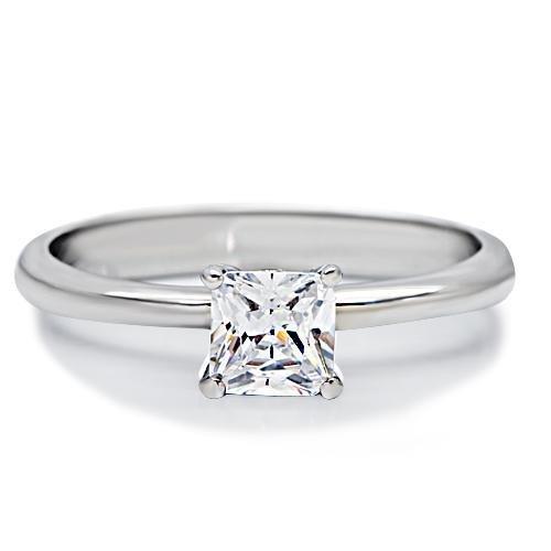 High polished (no plating) Stainless Steel Ring with AAA Grade CZ in Clear