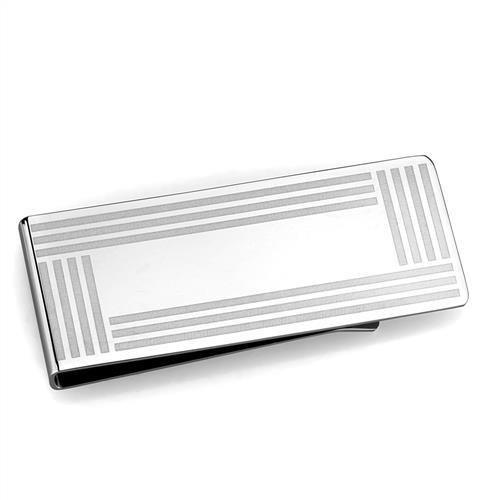 High polished (no plating) Stainless Steel Money clip with No Stone