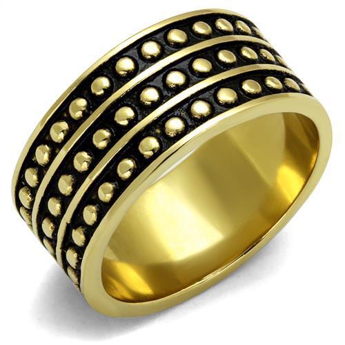 IP Gold(Ion Plating) Stainless Steel Ring with Epoxy in Jet