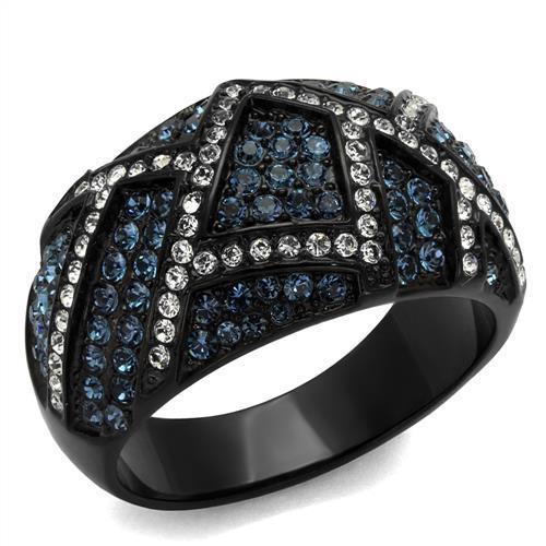IP Black(Ion Plating) Stainless Steel Ring with Top Grade Crystal in Montana