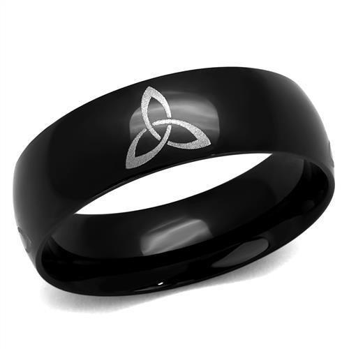 Two-Tone IP Black Stainless Steel Ring with No Stone