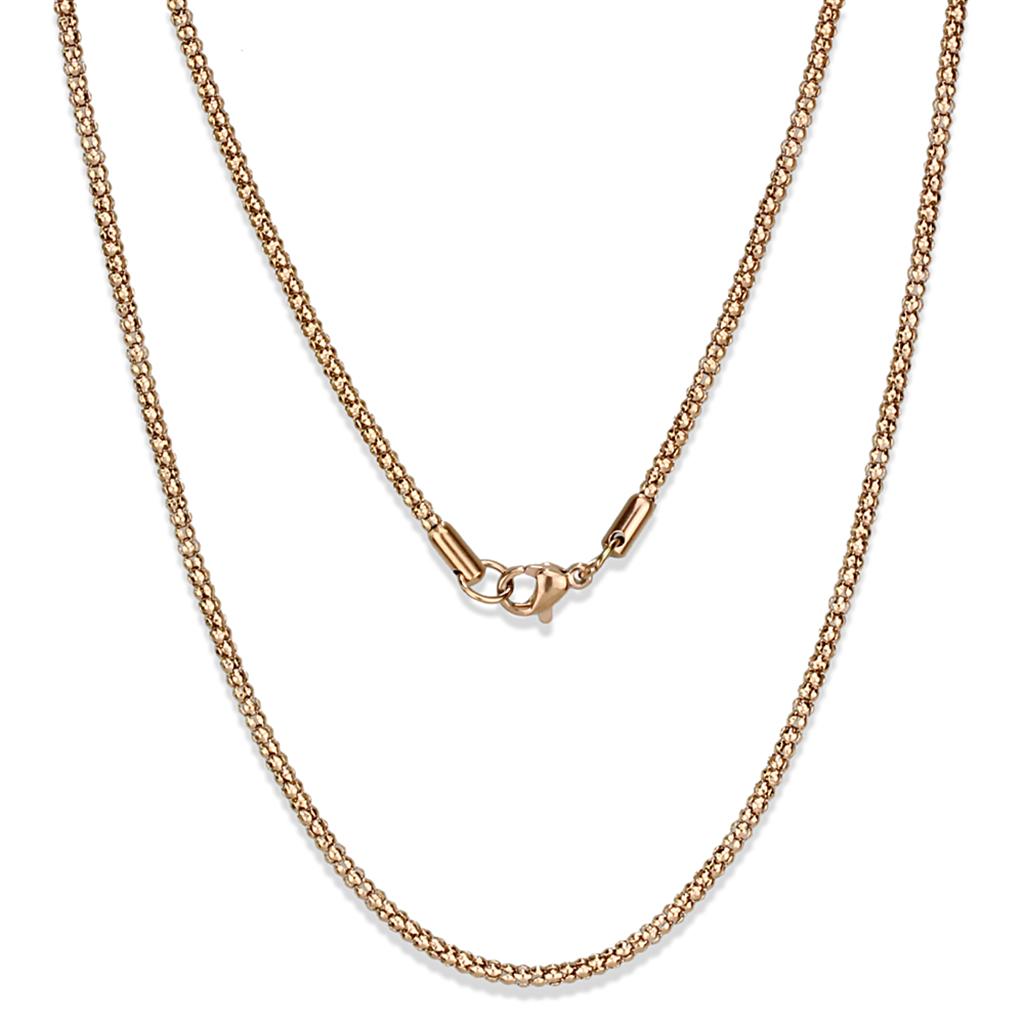 IP Rose Gold(Ion Plating) Stainless Steel Chain with No Stone
