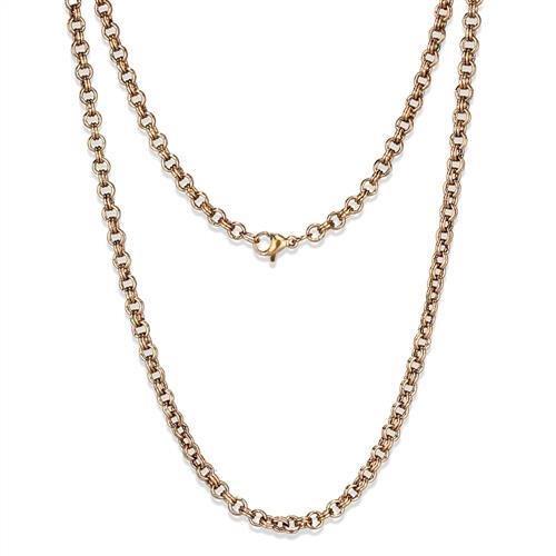 IP Rose Gold(Ion Plating) Stainless Steel Chain with No Stone
