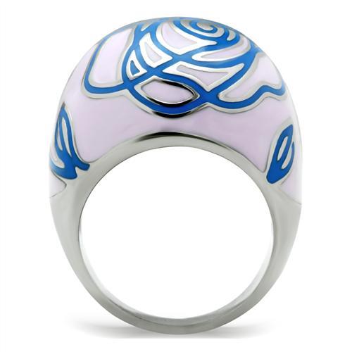 High polished (no plating) Stainless Steel Ring with Epoxy  in No Stone