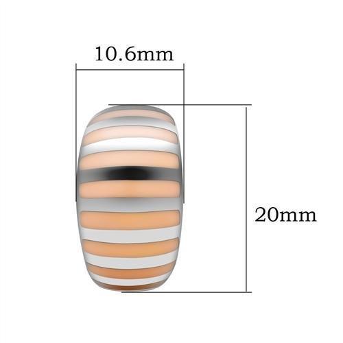 High polished (no plating) Stainless Steel Earrings with Epoxy  in No Stone