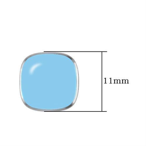 High polished (no plating) Stainless Steel Earrings with Epoxy in No Stone