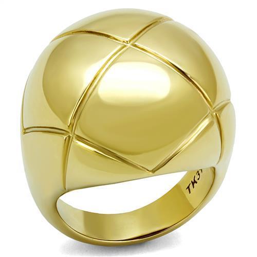 IP Gold(Ion Plating) Stainless Steel Ring with No Stone