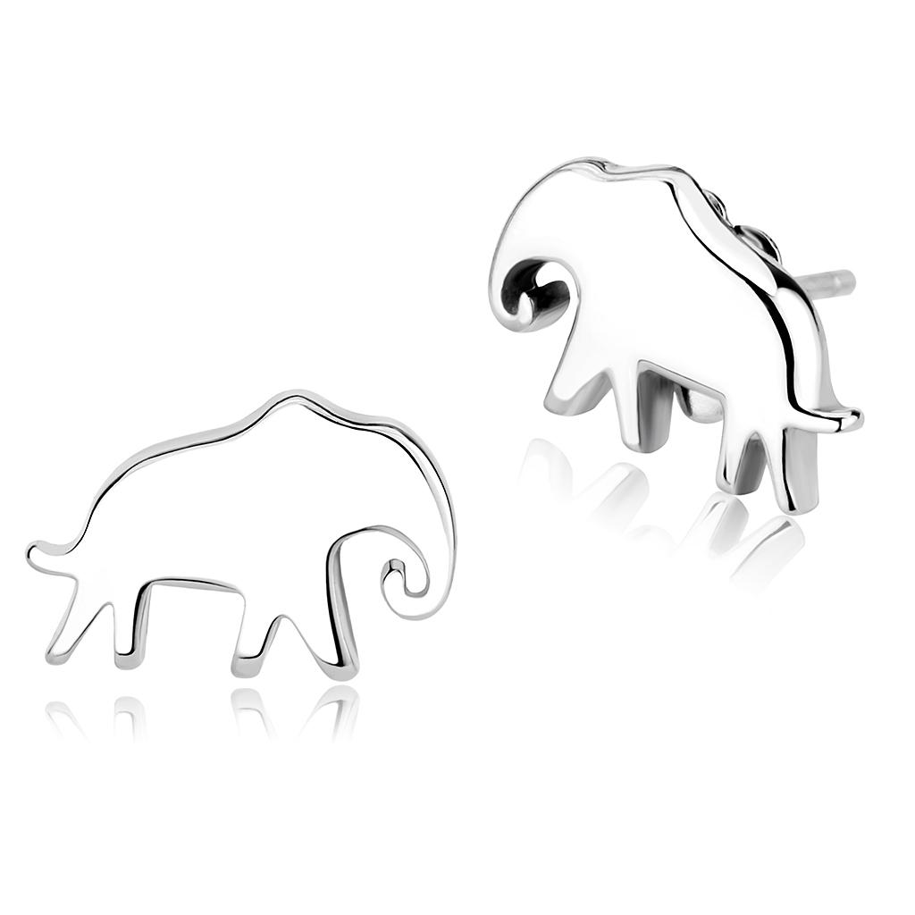 High polished (no plating) Stainless Steel Earrings with No Stone