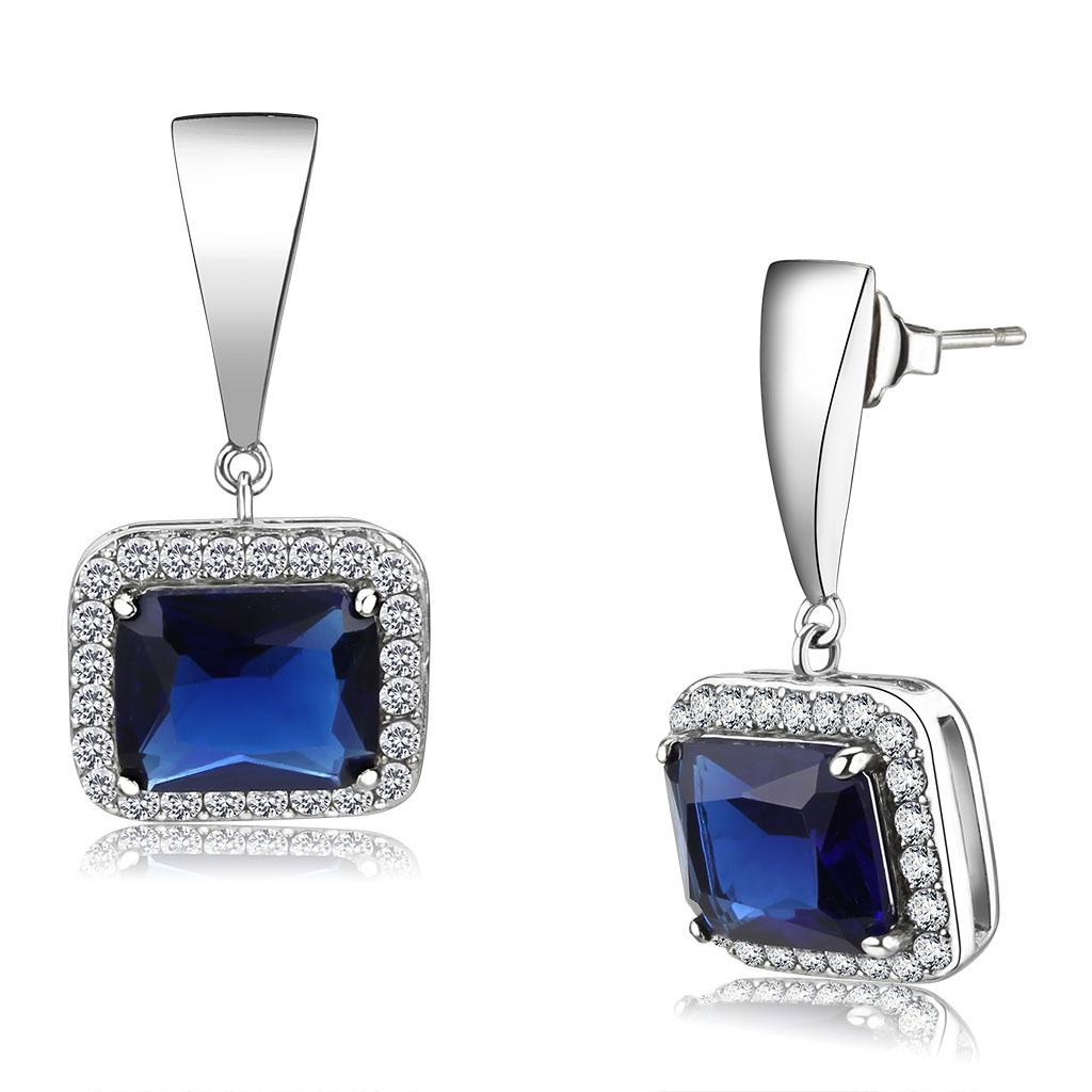 High polished (no plating) Stainless Steel Earrings with Synthetic in Montana