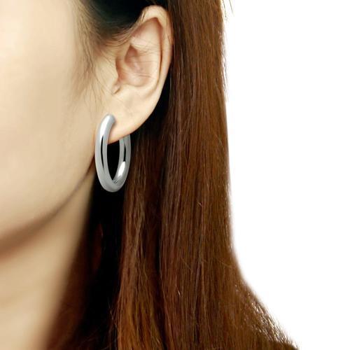 High polished (no plating) Stainless Steel Earrings with No Stone