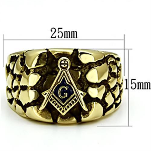 IP Gold(Ion Plating) Stainless Steel Ring with No Stone