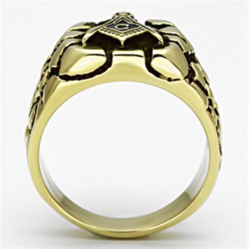 IP Gold(Ion Plating) Stainless Steel Ring with No Stone