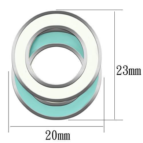 High polished (no plating) Stainless Steel Earrings with Epoxy in Multi Color