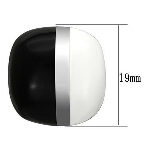 High polished (no plating) Stainless Steel Earrings with Epoxy in Multi Color