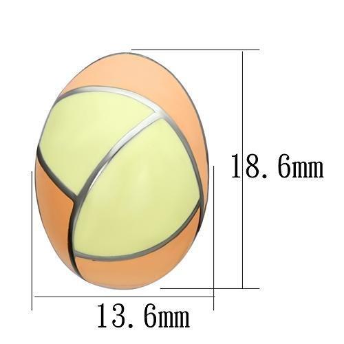 High polished (no plating) Stainless Steel Earrings with Epoxy in Multi Color