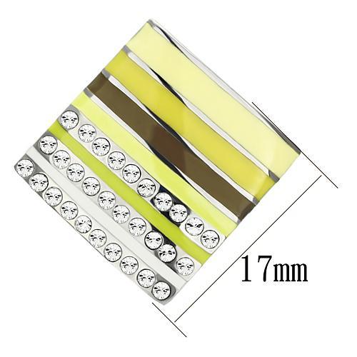 High polished (no plating) Stainless Steel Earrings with Top Grade Crystal in Clear