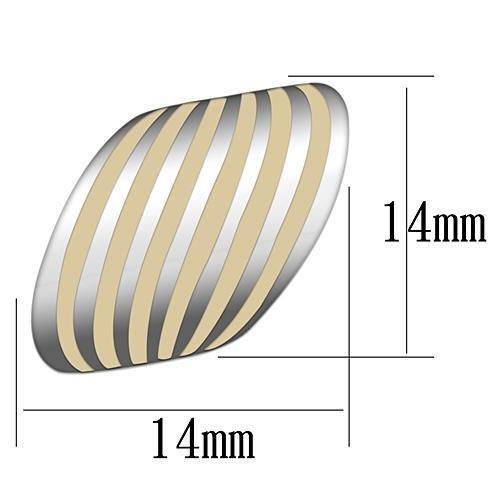 High polished (no plating) Stainless Steel Earrings with Epoxy in Orange