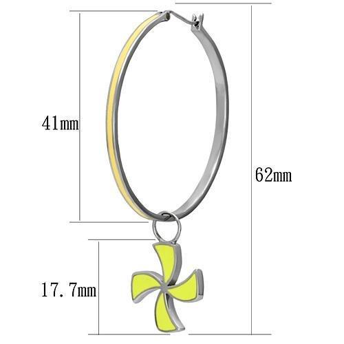 High polished (no plating) Stainless Steel Earrings with Epoxy in Multi Color