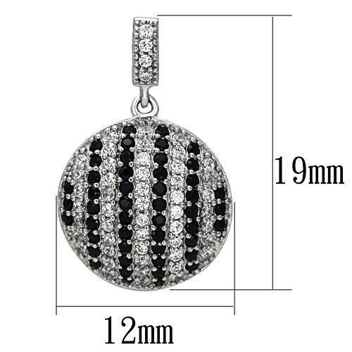 Rhodium 925 Sterling Silver Earrings with AAA Grade CZ in Jet