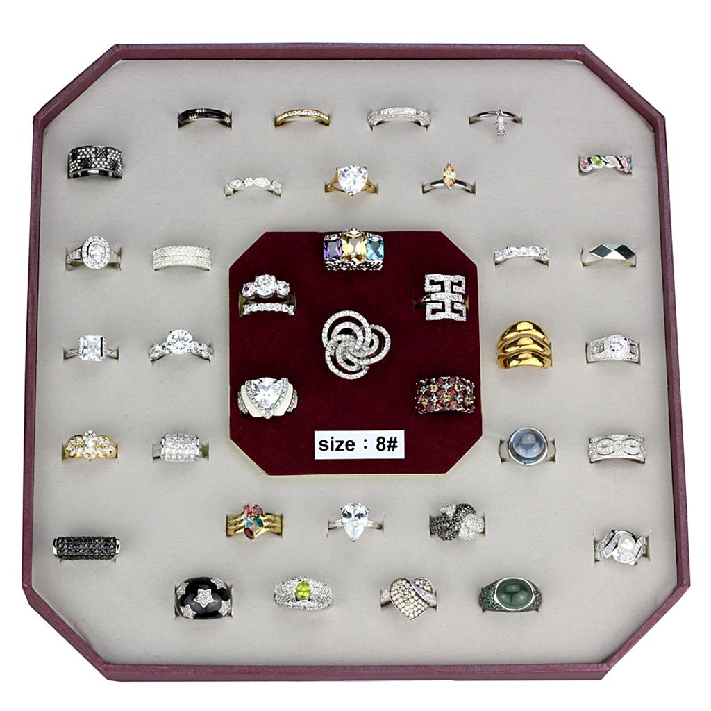 002-SIZE8 - Assorted 925 Sterling Silver Ring with Assorted in Assorted
