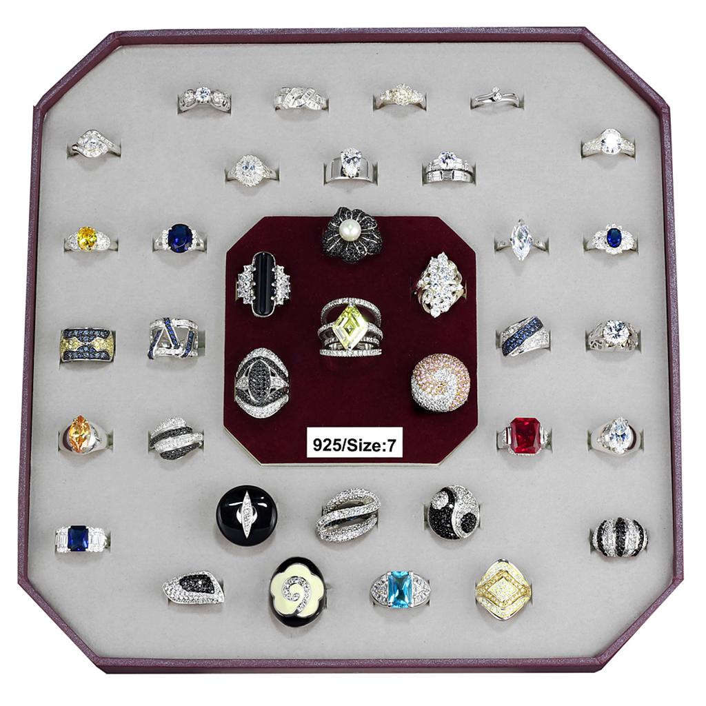 004-SIZE7 - Assorted 925 Sterling Silver Ring with Assorted in Assorted