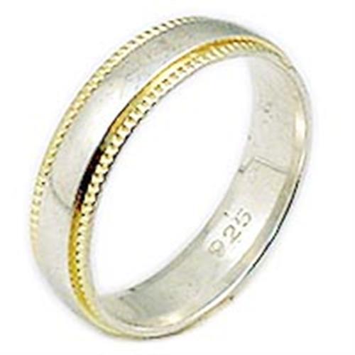 Gold+Rhodium 925 Sterling Silver Ring with No Stone in No Stone