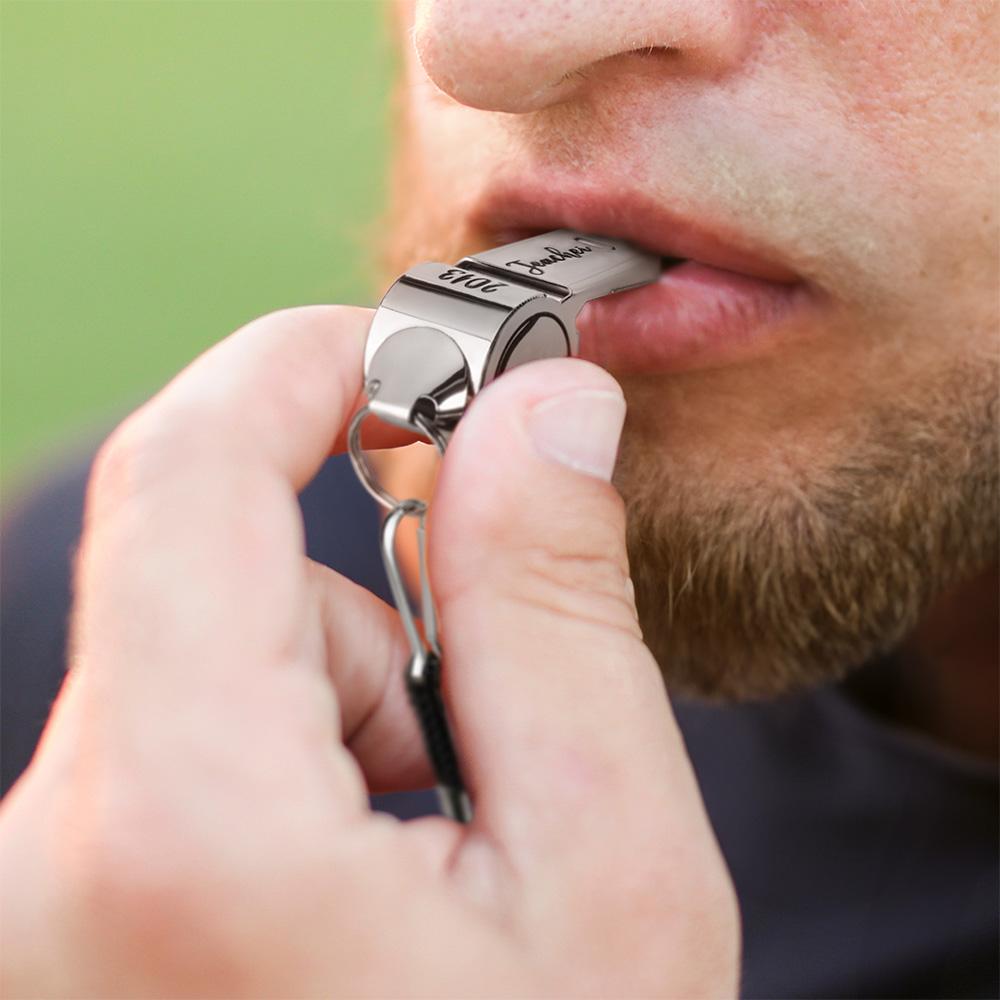 Personalized Stainless Steel Whistle Necklace