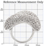 0W066 Rhodium Brass Ring with AAA Grade CZ in Clear