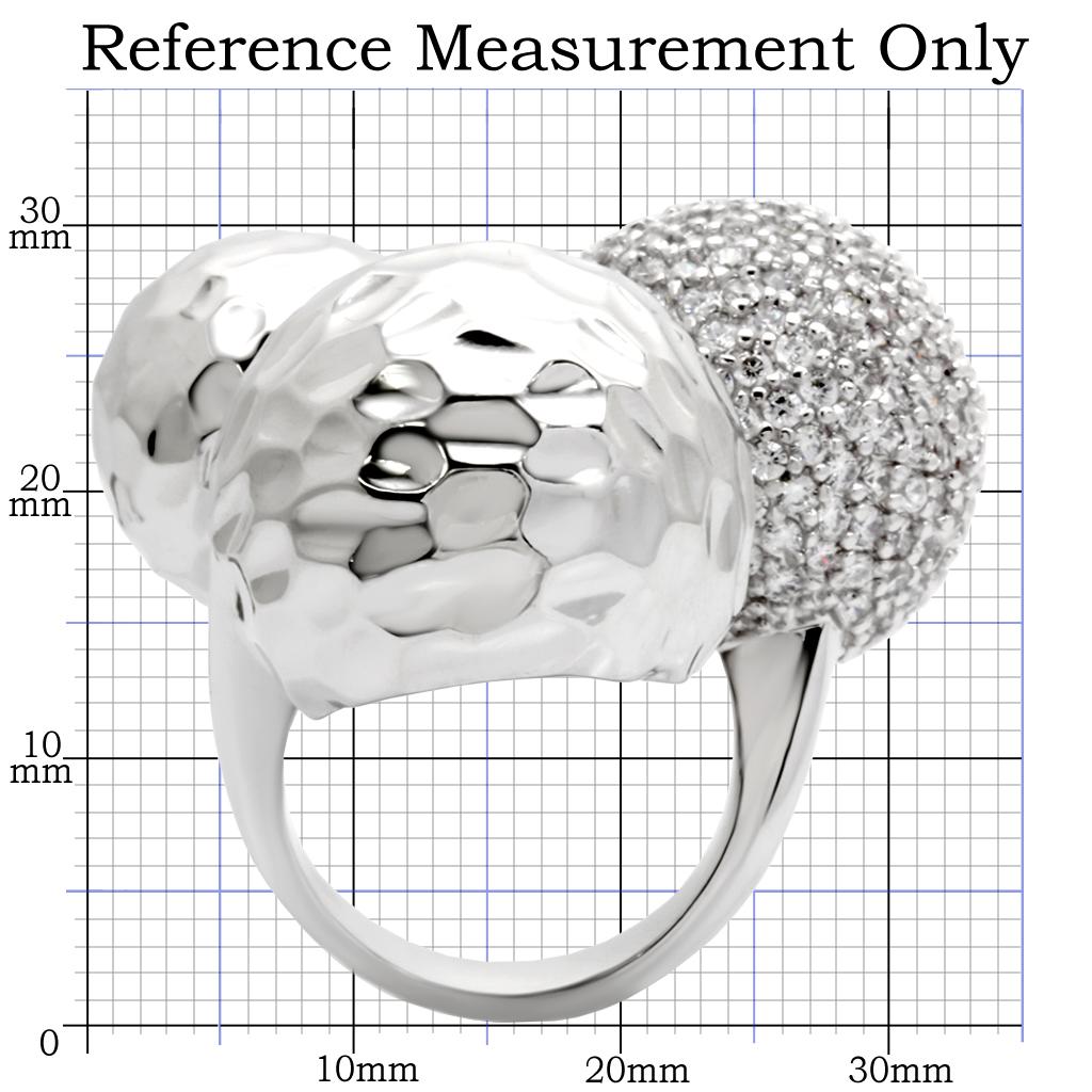 Rhodium Brass Ring with AAA Grade CZ  in Clear