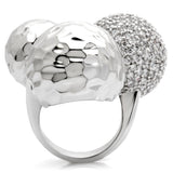 Rhodium Brass Ring with AAA Grade CZ  in Clear
