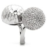 Rhodium Brass Ring with AAA Grade CZ  in Clear