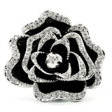 Rhodium Brass Ring with Top Grade Crystal  in Clear