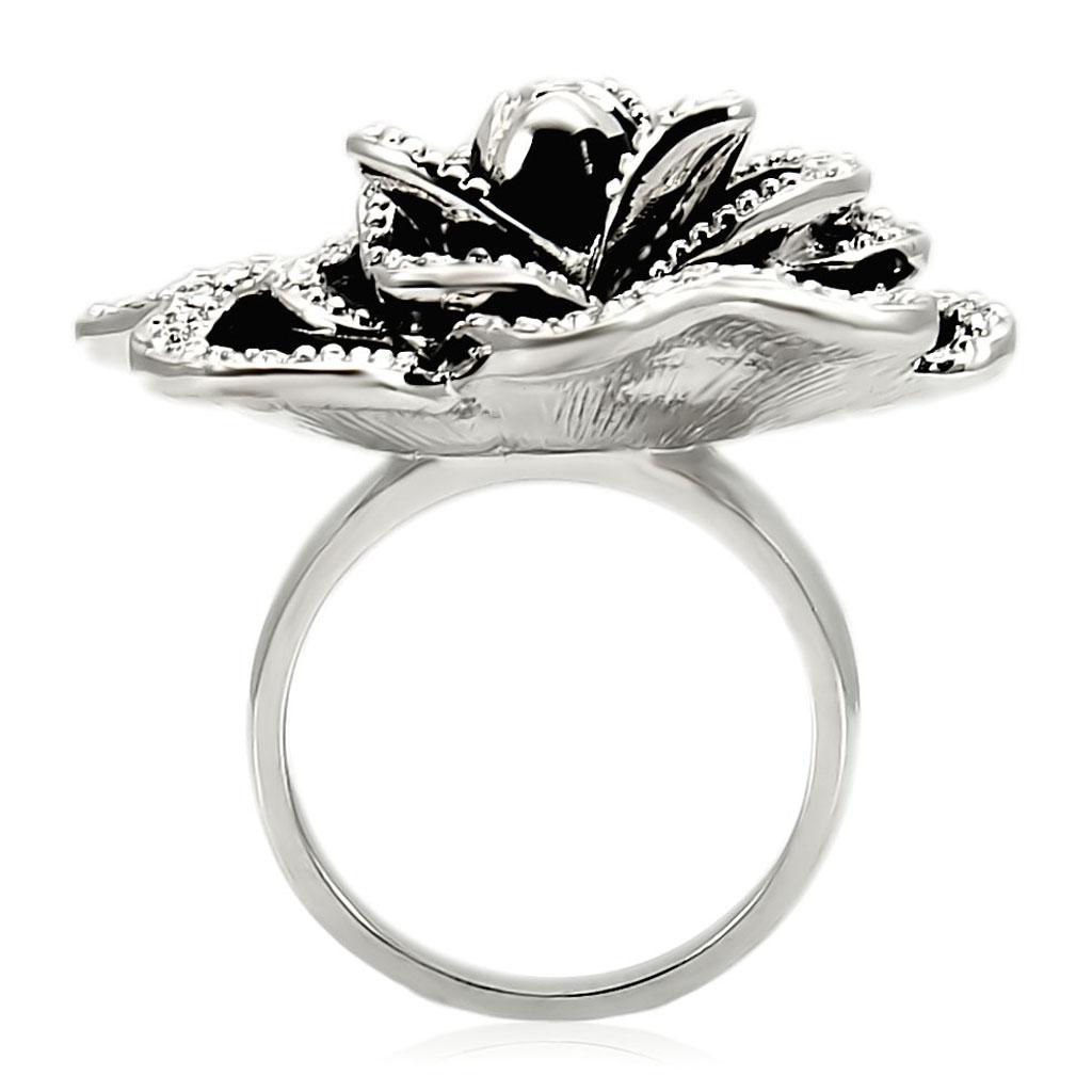 Rhodium Brass Ring with Top Grade Crystal  in Clear