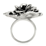 Rhodium Brass Ring with Top Grade Crystal  in Clear