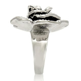 Rhodium Brass Ring with Top Grade Crystal  in Clear