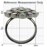 Ruthenium Brass Ring with AAA Grade CZ  in Multi Color