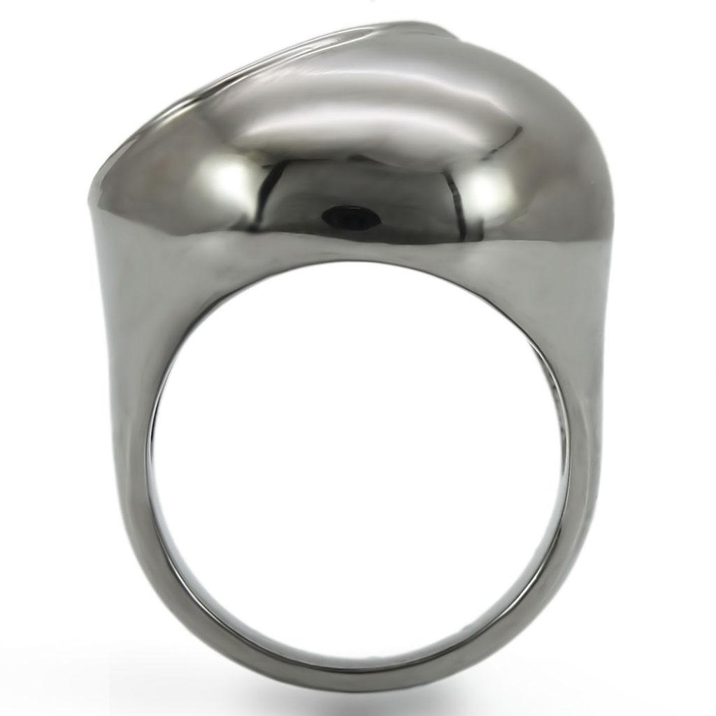 Ruthenium Brass Ring with Synthetic Garnet in Ruby