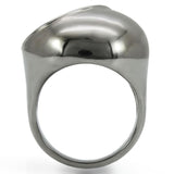 Ruthenium Brass Ring with Synthetic Garnet in Ruby