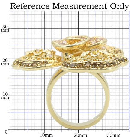 Gold Brass Ring with AAA Grade CZ  in Multi Color