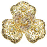 Gold Brass Ring with AAA Grade CZ  in Multi Color