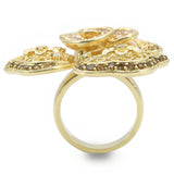 Gold Brass Ring with AAA Grade CZ  in Multi Color