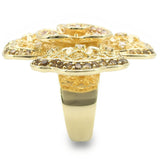 Gold Brass Ring with AAA Grade CZ  in Multi Color