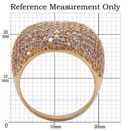 Rose Gold Brass Ring with AAA Grade CZ  in Rose