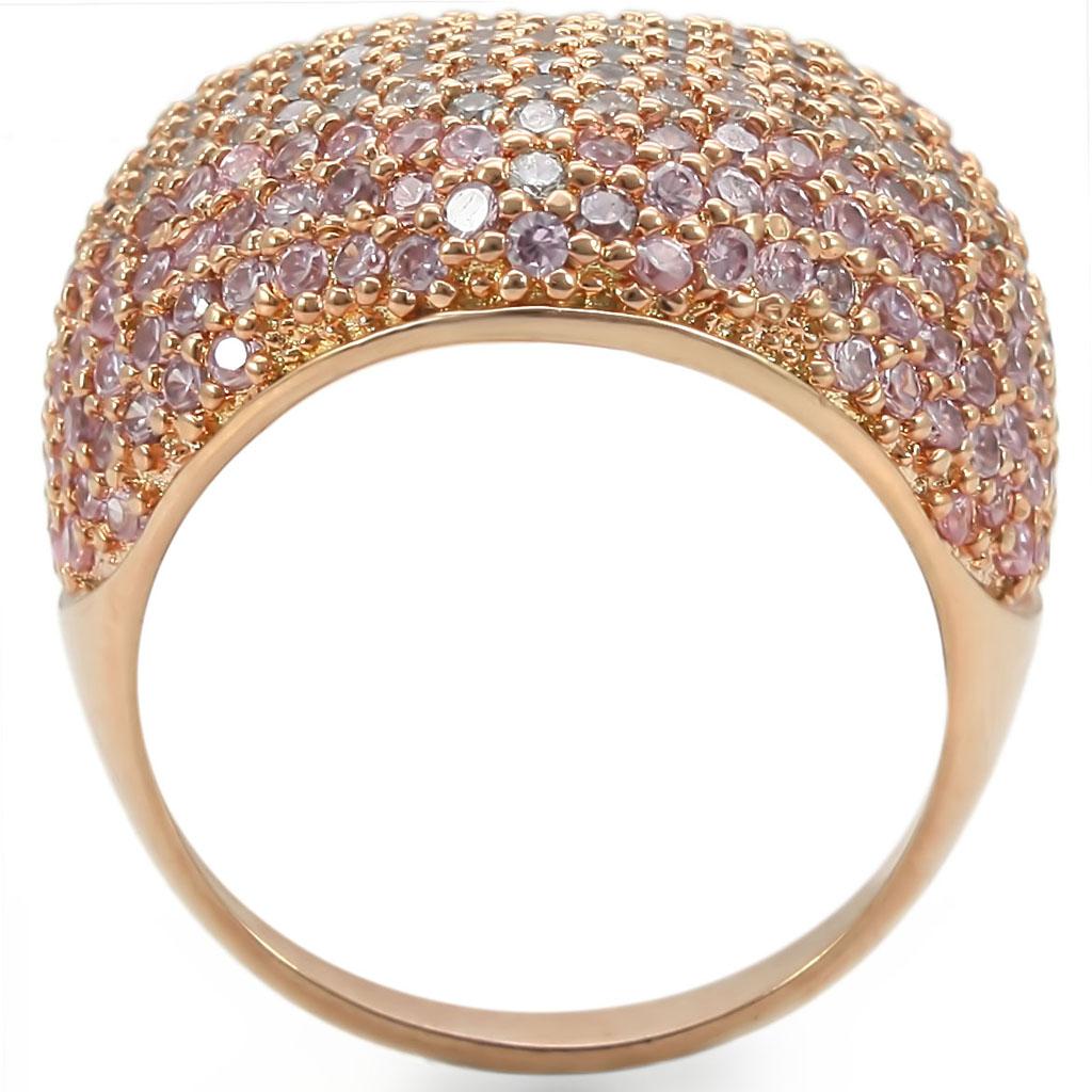 Rose Gold Brass Ring with AAA Grade CZ  in Rose